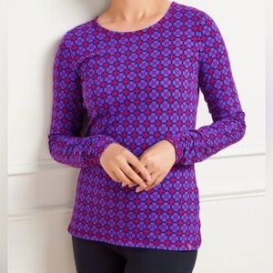 Talbots Purple and Blue Fitted Blouse